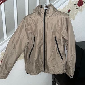 H&M Black and Tan Windproof windbreaker.